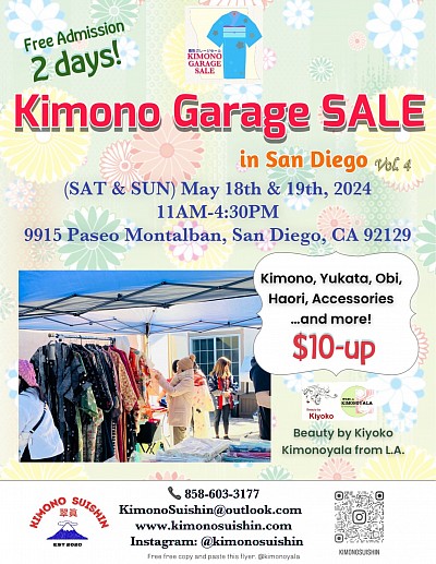 Kimono Garage Sale in San Diego SAT&SUN 05/18-19/2024