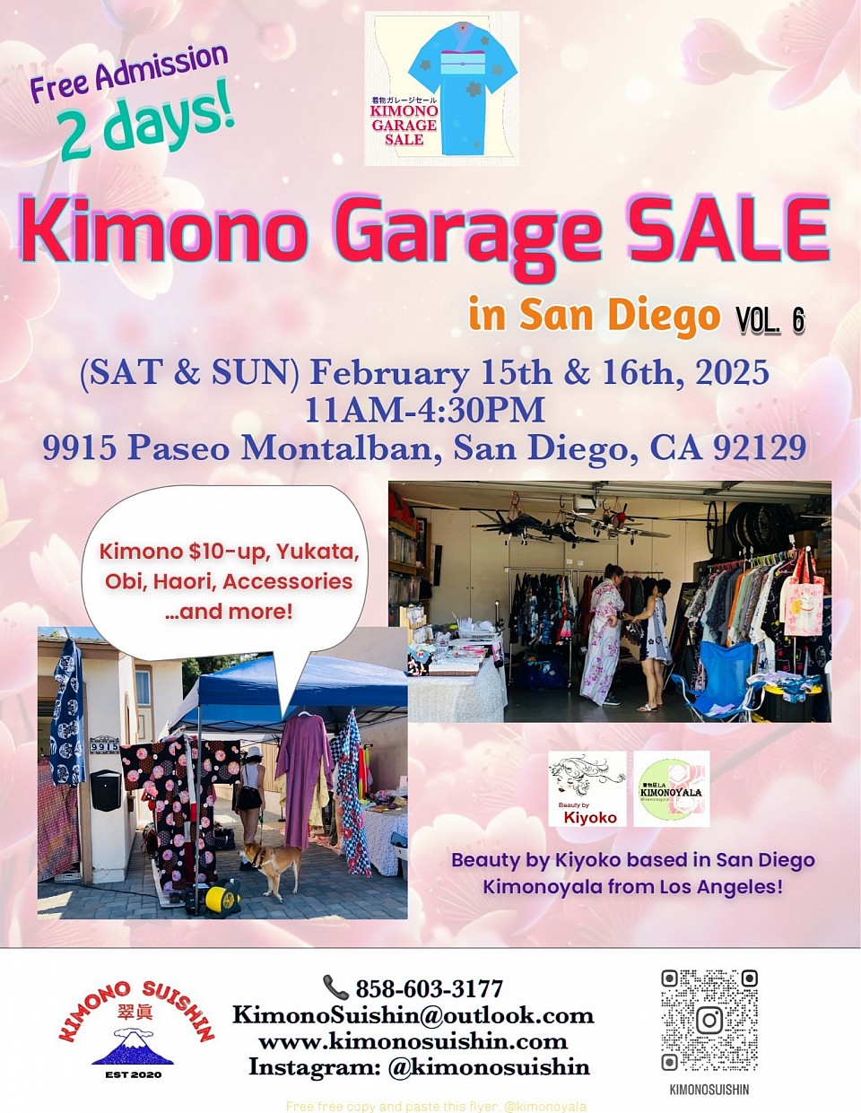 Sat. & Sun. 02/15-16/2024 Kimono Garage Sale in San Diego, CA